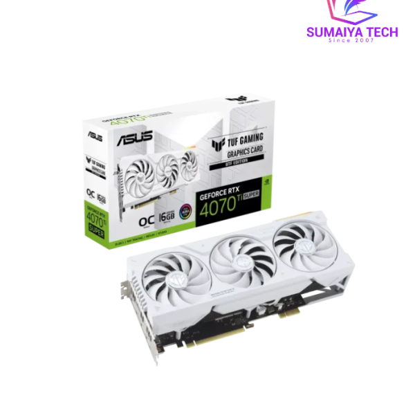 ASUS TUF Gaming GeForce RTX 4070 Ti SUPER BTF White OC Edition 16GB GDDR6X Graphics Card